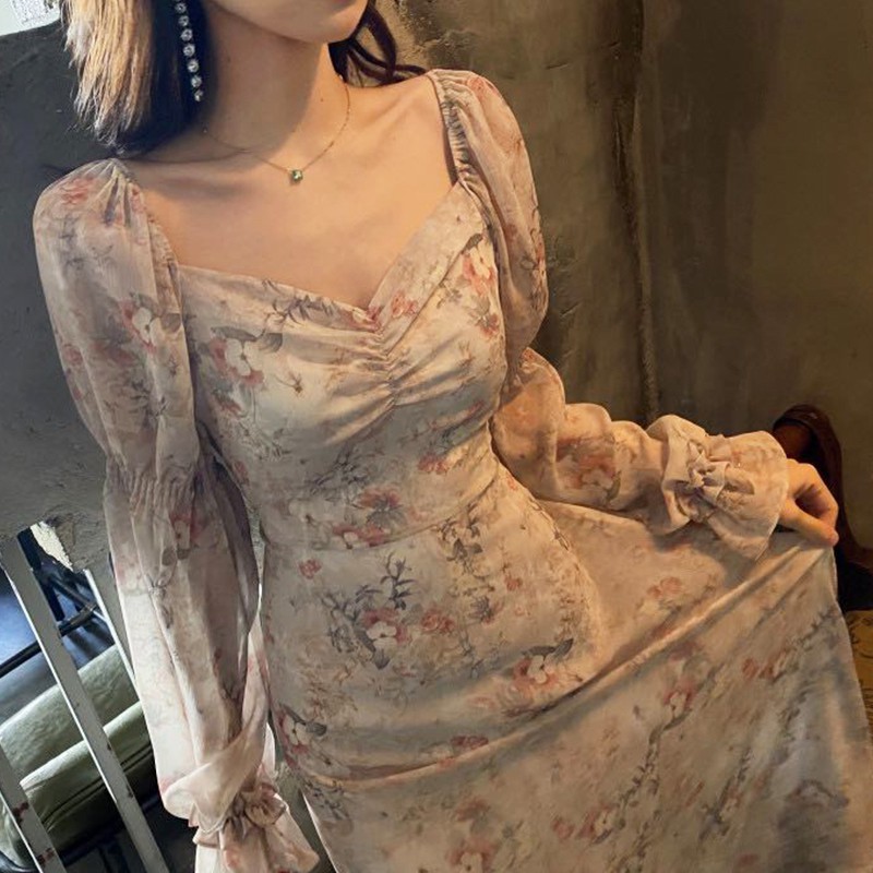 Đầm hoa nhí dáng dài midi Emilyshop