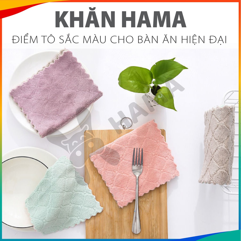 Combo 3 khăn lau bếp đa năng Hama, khăn lau siêu thấm cho gian bếp hiện đại, mã GD_NB_006