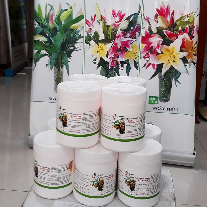 Shop Kenkou_ HỘP 1kg THUỐC DƯỠNG HOA TƯƠI LÂU - hiệu Long life Israel - dùng cho shop hoa