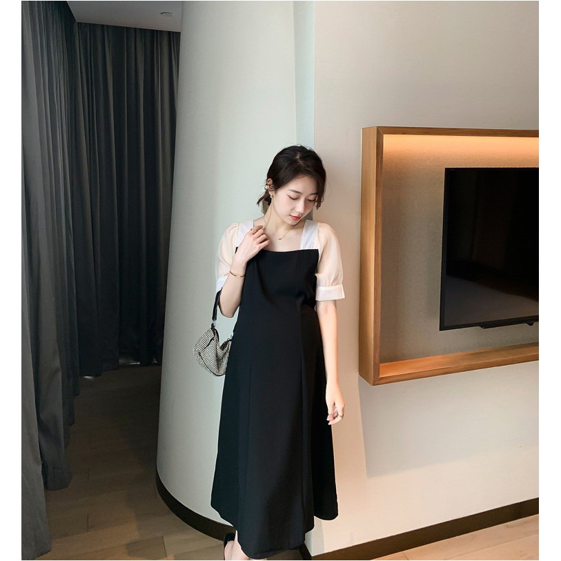 Váy đầm bầu tay trắng thiết kế công sở, dự tiệc cho mẹ bầu phog cách hàn quốc sang trọng lịch sự mới mùa hè