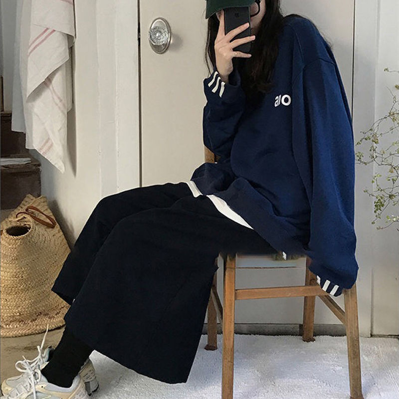 Áo Sweater Hàn Quốc Dáng Rộng Dài Tay Thời Trang Thu Đông 2020 Cho Nữ
