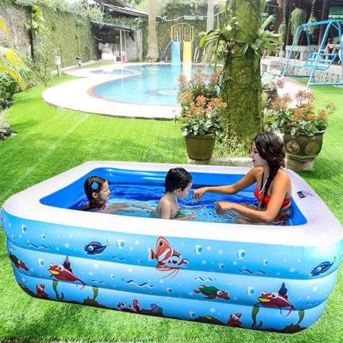 Bể bơi phao cho bé và gia đình loại to 210x145x65cm (tặng bơm điện)