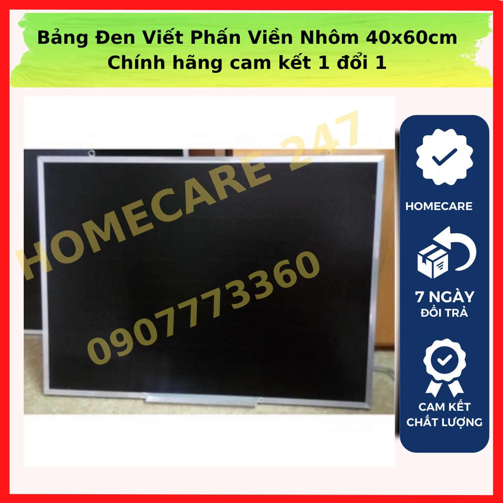Bảng đen viết phấn viền nhôm, 40 x 60 cm, 60 x 80 cm, 60 x 100 cm, 80 x 120 cm- Có kẻ sọc ngang 5cm