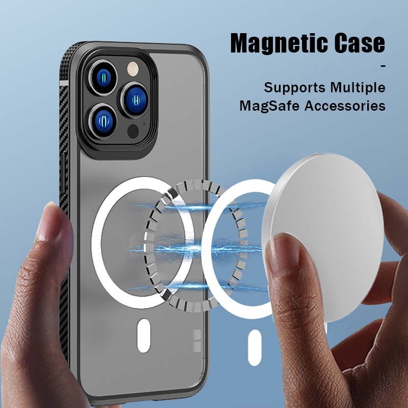 Ốp Điện Thoại Cứng Nhám Trong Suốt Chống Sốc Chống Rơi Có Nam Châm Cho iPhone 14 Pro Max 13 Pro Max 12 Pro Max 11 Pro Max