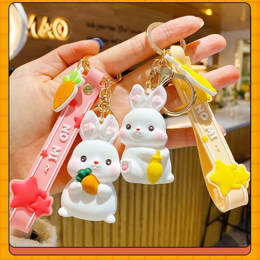 Móc Khóa Hình Thỏ Hoạt Hình Handmade Xinh Xắn