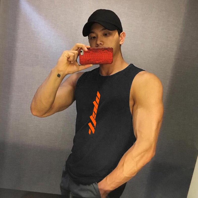 Áo hoodie không tay dạng lưới khô nhanh dùng cho tập thể hình mùa hè cho nam