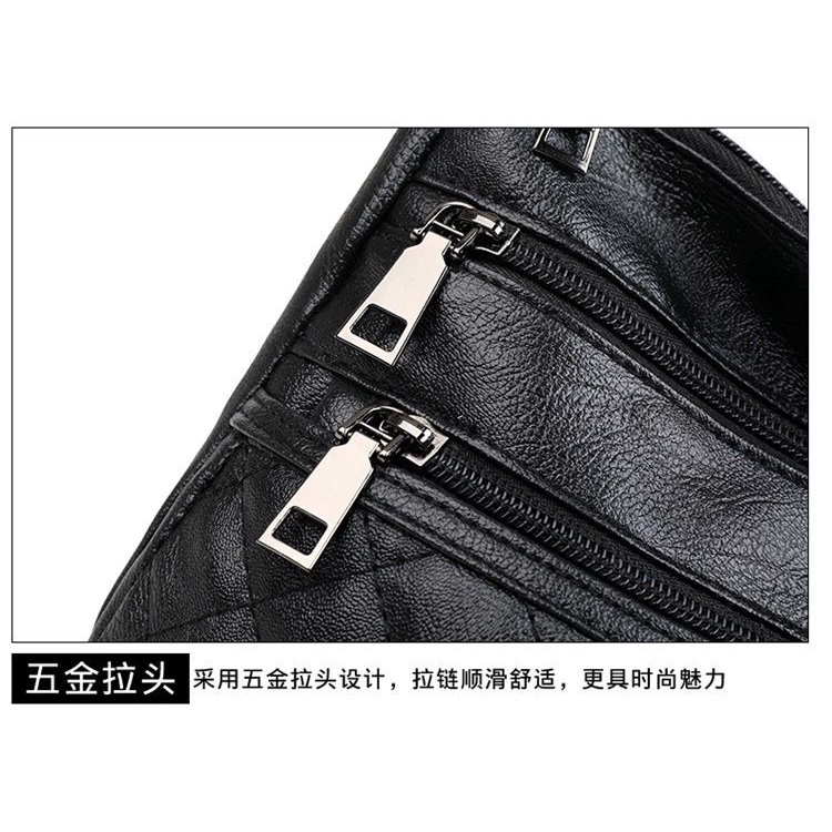 Momo Túi Đeo Chéo Vai Bằng Da Thật Thêu Họa Tiết Mới Cho Phụ Nữ Trung Niên