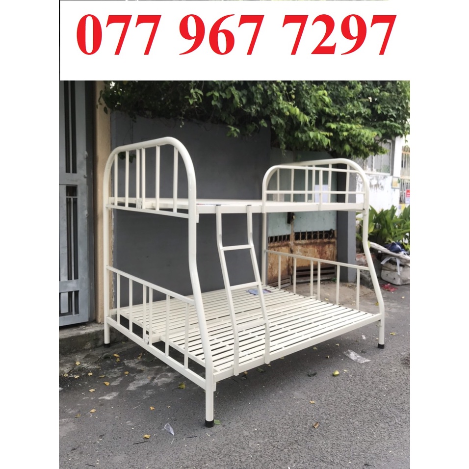 Giường sắt 2 tầng trẻ em 1m 1m2 1m4 1m6, giường ống tròn bảo hành 2 năm hình ảnh thực tế