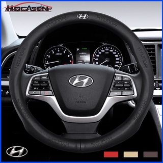 Vỏ bọc vô lăng bằng da bò chuyên dụng cho xe Hyundai Elantra i10 i30 Tucson Ioniq Santa Fe Atos Kona Getz super IX45