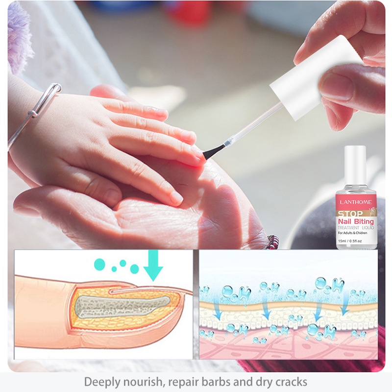 Lianbin Dung Dịch Dưỡng Móng 15ml 24 Tiếng Chống Cắn Tiện Dụng Cho Bé♕