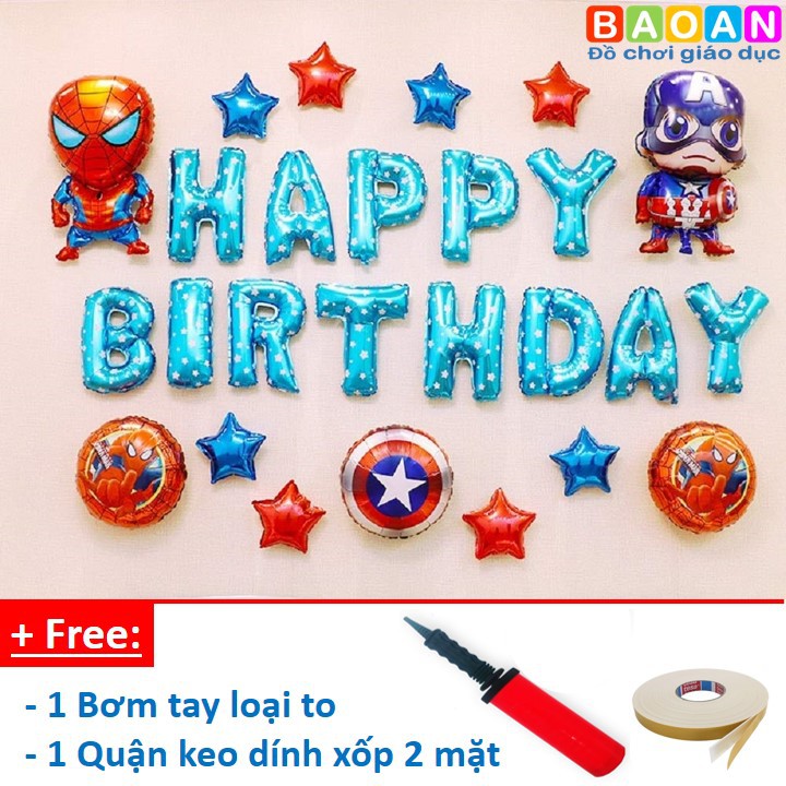 Set bóng trang trí sinh nhật cho bé trai hình siêu nhân