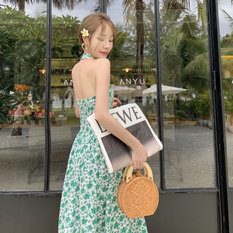 Đầm dài IELGY lưng cao họa tiết hoa thời trang cho nữ