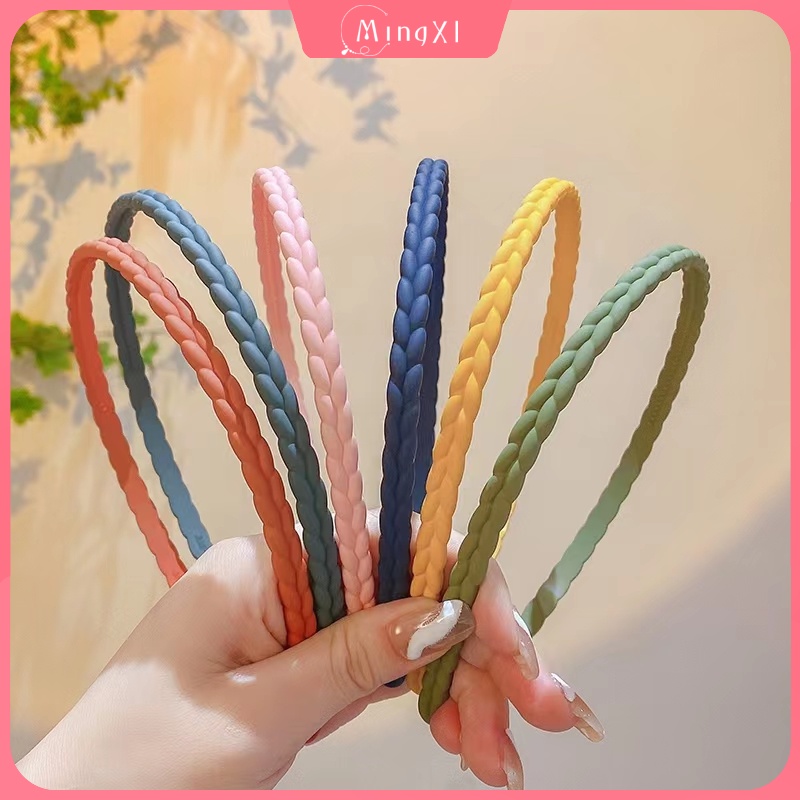 Băng Đô Cài Tóc Chống Trượt Màu Sắc Đơn Giản Phong Cách Hàn Quốc