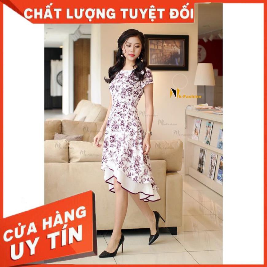 Kho sỉ Bán buôn Đầm xòe hoa đuôi tôm V91 cao cấp ❤️FREE SHIP❤️  giá rẻ ❤️FREE SHIP❤️ hàng đẹp