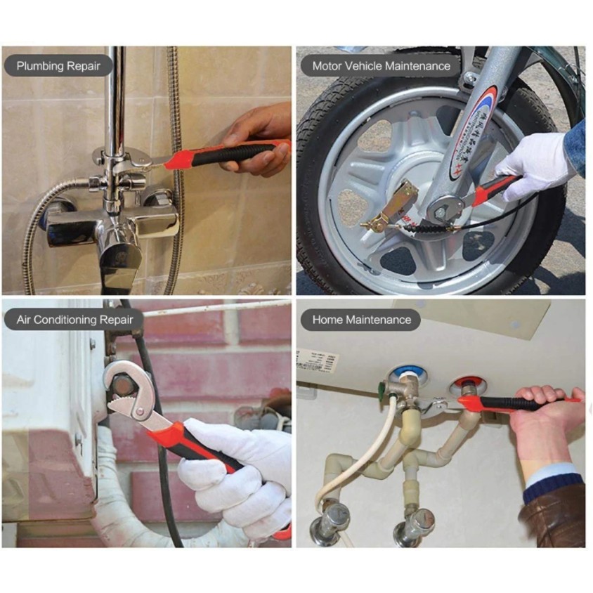 2 Cờ Lê Snap'N Grip Đa Năng Thông Minh - Thép Cacbon Cao Cấp - Mạ Crom Sáng Bóng - Tay Cầm Cao Su Chống Trơn Trượt