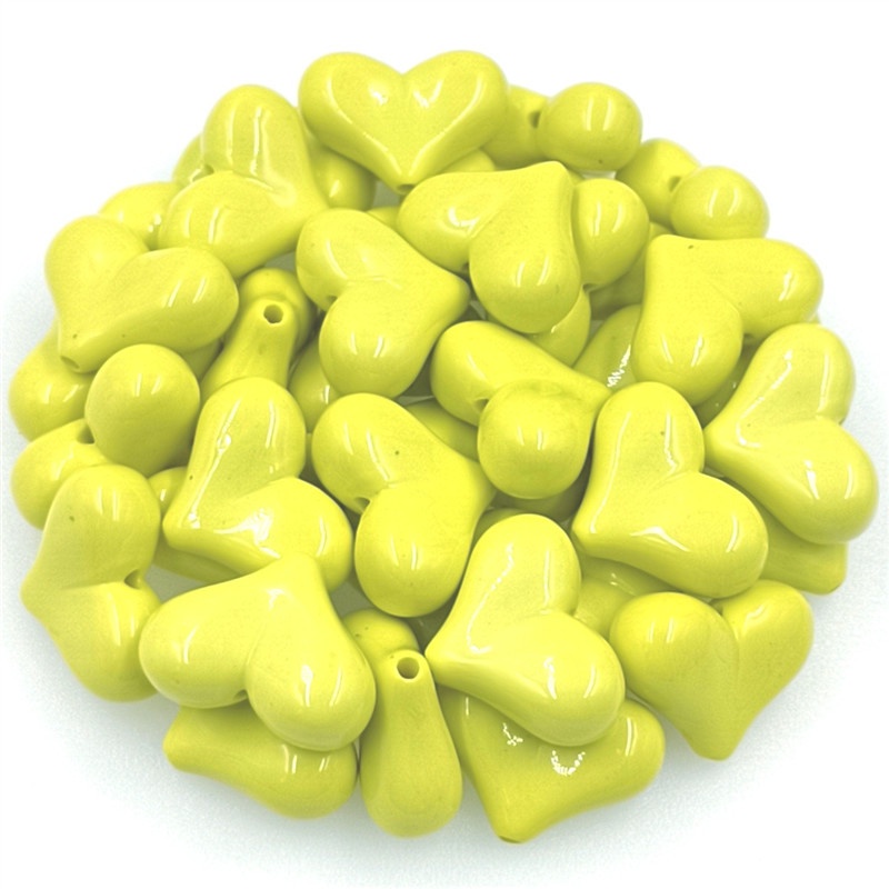 Hạt Nhựa Acrylic Hình Trái Tim Nhiều Màu 17mm*22mm Làm Vòng Tay/Vòng cổ Handmade