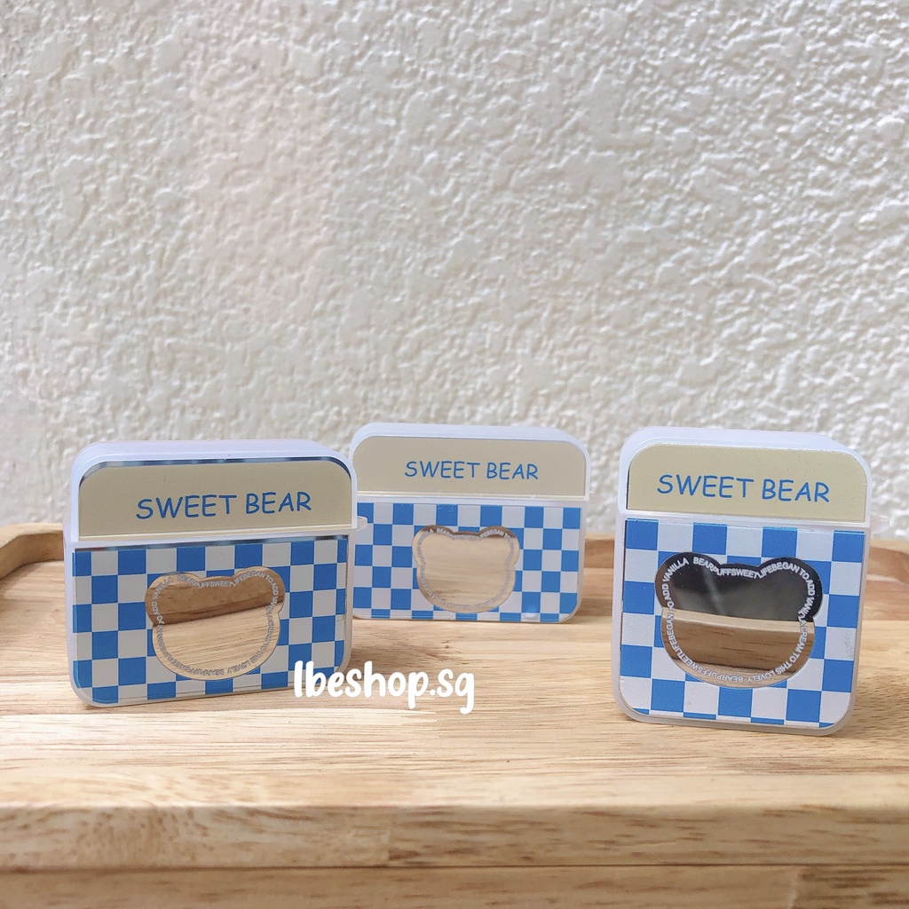 Ốp Bảo Vệ Tai Nghe Case Airpods 1 2 3 Pro Hình Sweet Bear Có Gương Chất Liệu TPU Dễ Thương