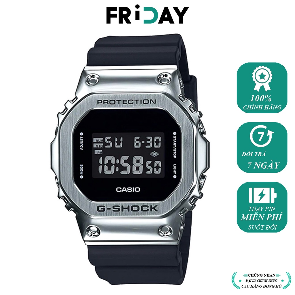 Đồng hồ Casio G-Shock GM-S5600-1DR chính hãng, điện tử, dây cao su, giá rẻ