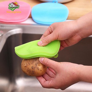 Silicone Dish Washing Brush Pot Pan Bowl Scrubber Kitchen Cleaning Tools