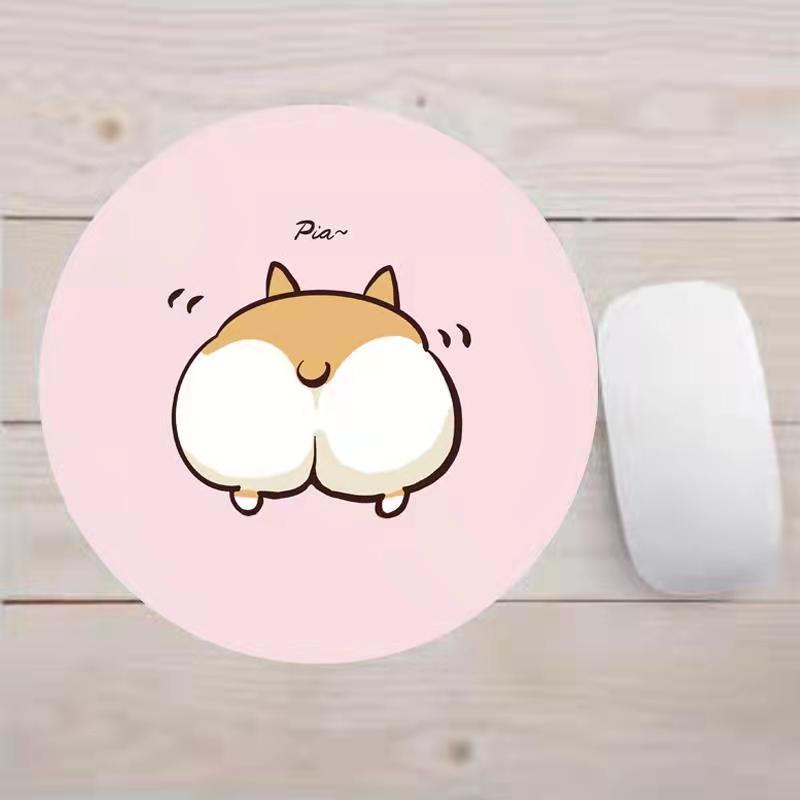 Miếng lót chuột máy tính hình tròn chống trượt, chống thấm siêu dễ thương