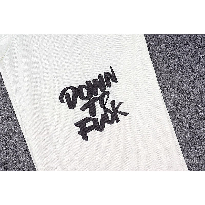 Quần dài lưng cao phối dây rút in chữ cá tính cho nữ