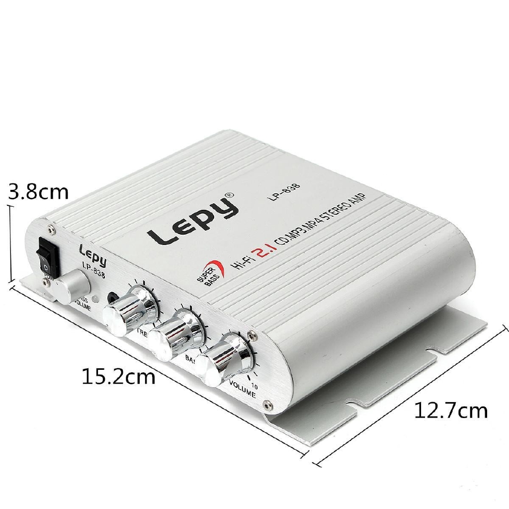 (SIÊU GIẢM GIÁ) Ampli mini 12V Lepy LP-838 hỗ trợ không bao gồm nguồn -DC2392