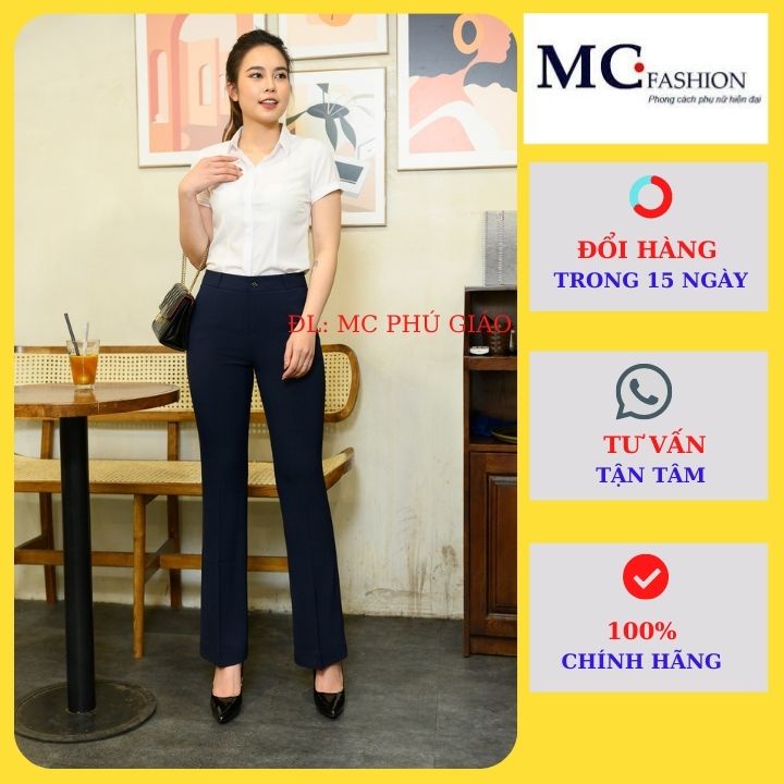 Quần Ống Loe Công Sở nữ MC Fashion Việt Nam Mềm Mịn Tôn Dáng Q0405 Lưng Quần 3cm