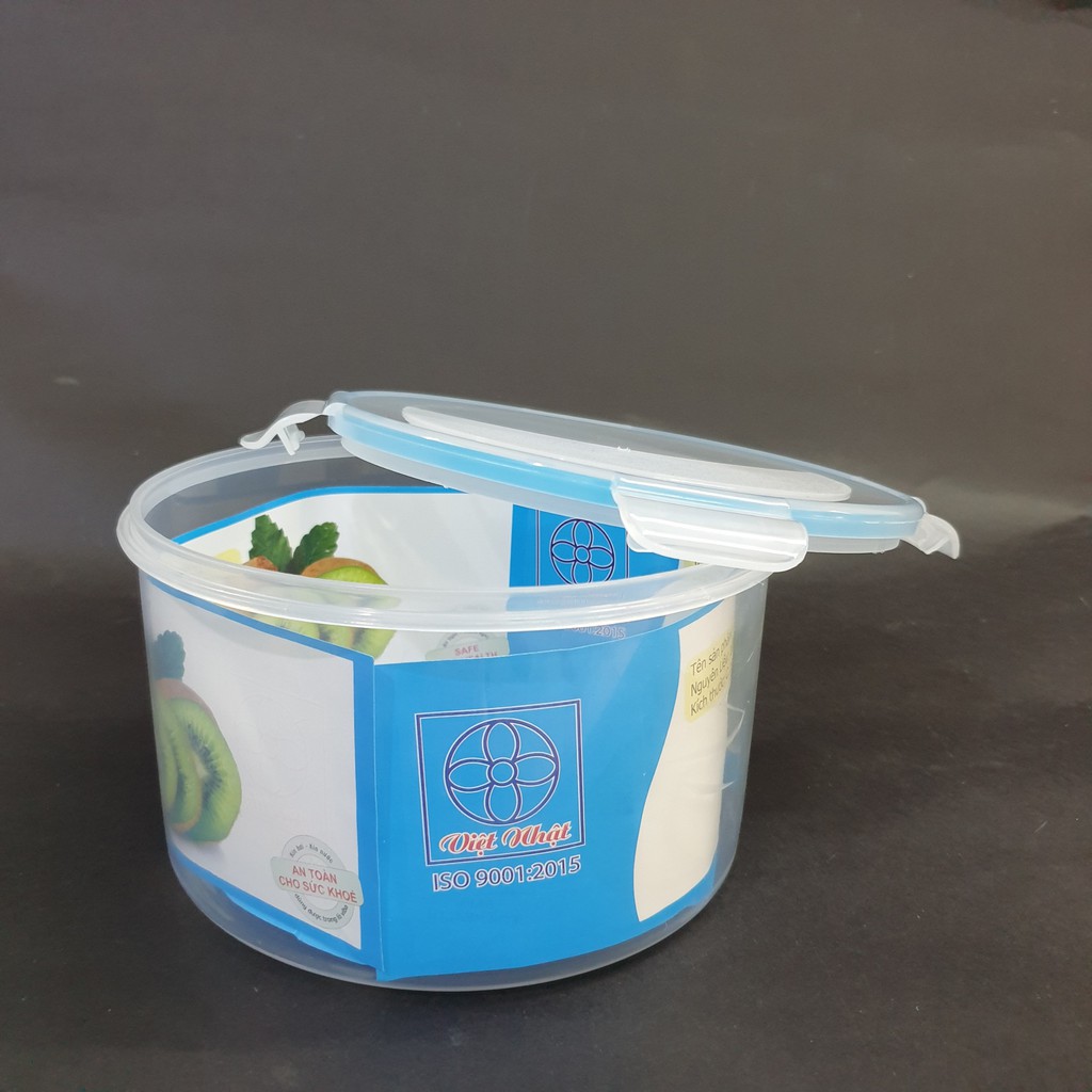 Hộp để thực phẩm cao cấp chuẩn Việt Nhật, hộp đựng thức ăn để tủ lạnh loại xịn, hình tròn cỡ số 3, có nắp đạy chắc