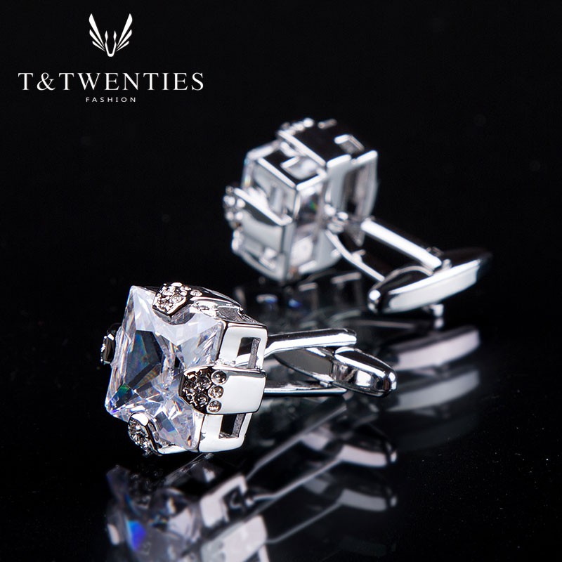 Diamond Cutting Craft Gemstone Cufflinks Studs