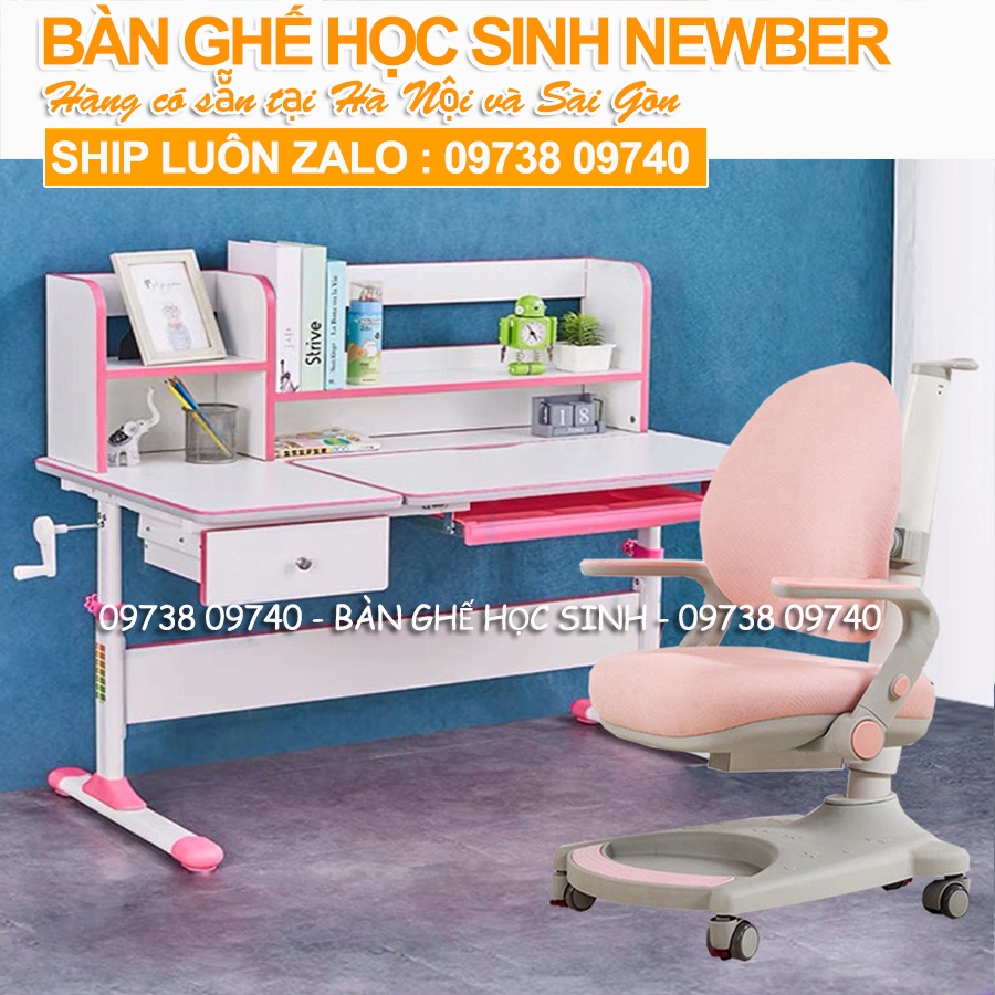 Bộ bàn ghế học sinh chống gù chống cận Newber G500 - Bàn học thông minh 110cm