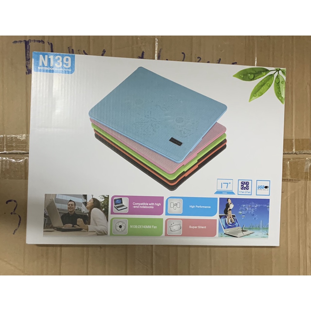 Đế tản nhiệt laptop máy tính macbook  N19, N99 loại 1 quạt, 2 quạt có LED cho laptop từ 14 inch 15 6 inch 17 inch trở x