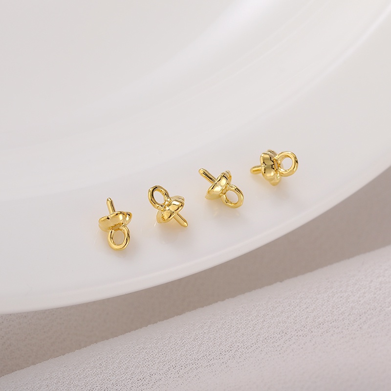 Mặt Dây Chuyền Bằng Đồng Mạ Vàng 14K Hình Hoa Đính Ngọc Trai diy