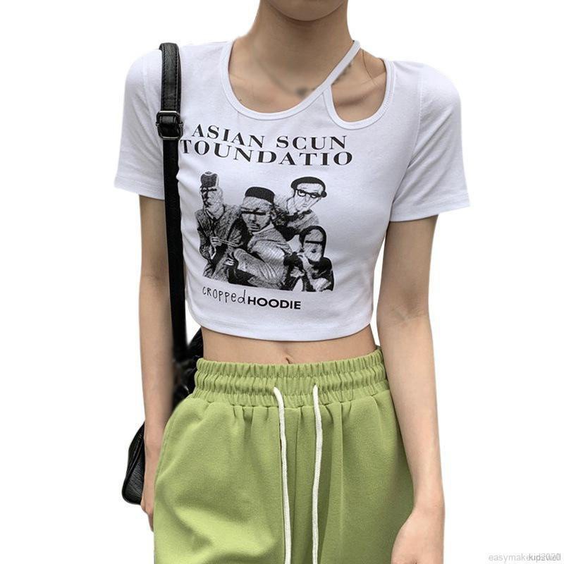 Áo Croptop Ngắn Tay In Họa Tiết Xinh Xắn Theo Phong Cách Hàn Quốc Dành Cho Nữ | BigBuy360 - bigbuy360.vn