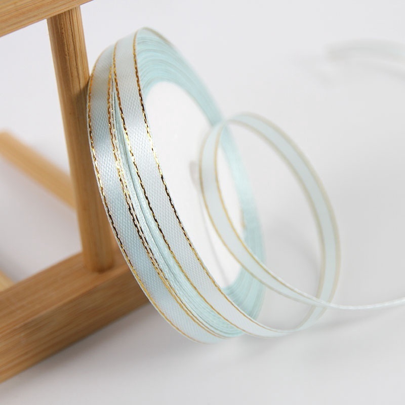 Cuộn Dây Ruy Băng Polyester Hai Mặt 6mm 22m Dùng Gói Quà / Trang Trí Tiệc Cưới Diy