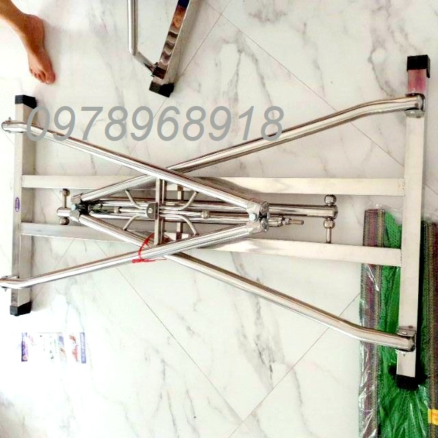 Khung Võng Xếp Inox Chân Đế Vuông | Võng Xếp Thanh Vuông Cao Cấp