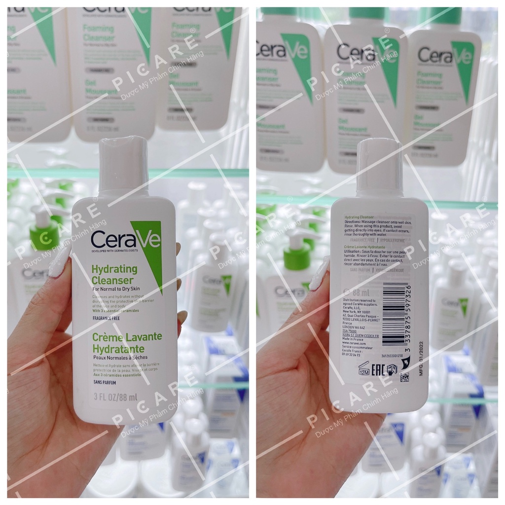 Sữa rửa mặt dành cho da thường đến da khô CeraVe Hydrating Cleanser