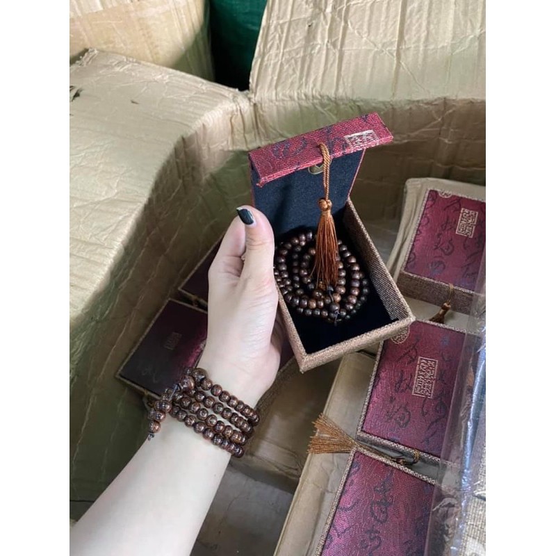 A1 Fullbox Vòng Trầm 108 Hạt Chuẩn Thơm Kèm Hộp Xịn Xò Size 6mm
