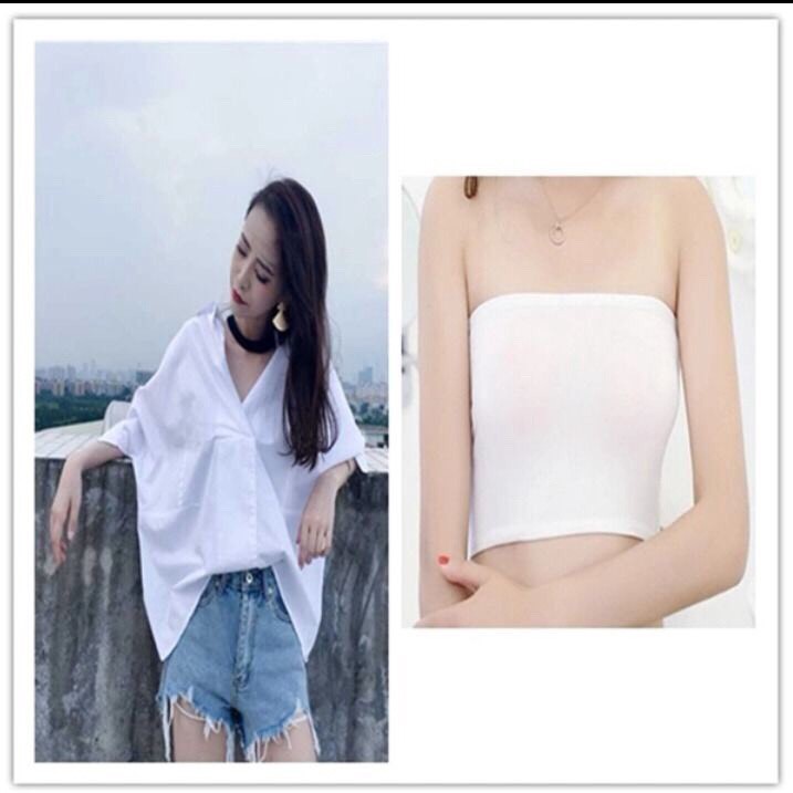 (sỉ mũ)ÁO bra dáng dài cotton quây
