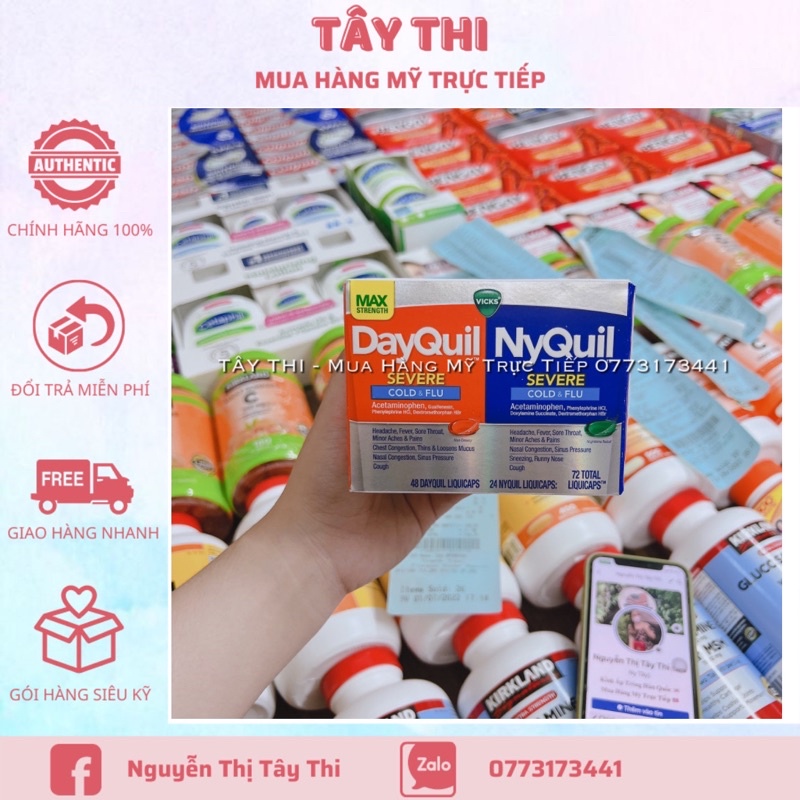 DATE 2024 Set 72v Vicks Dayquil Nyquil của Mỹ