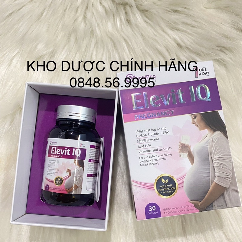 Viên Bổ Bầu Elevit IQ lọ 30 viên, Bổ sung Vitamin và Dưỡng Chất cho Mẹ Bầu và Sau Sinh, tăng cường s
