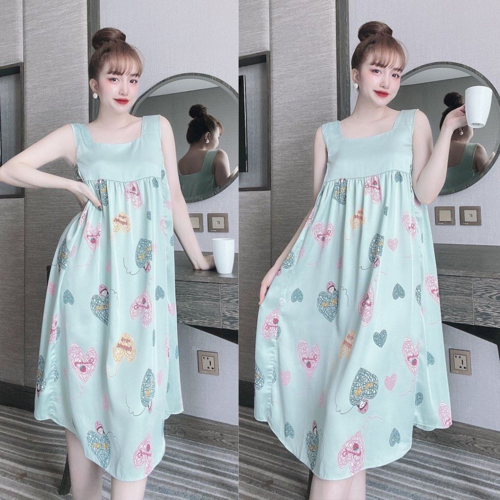 Váy Ngủ sexy MIKY Đầm Ngủ sexy Lụa Latin Chất Siêu Mát Dáng Siêu Xinh &lt;70kg