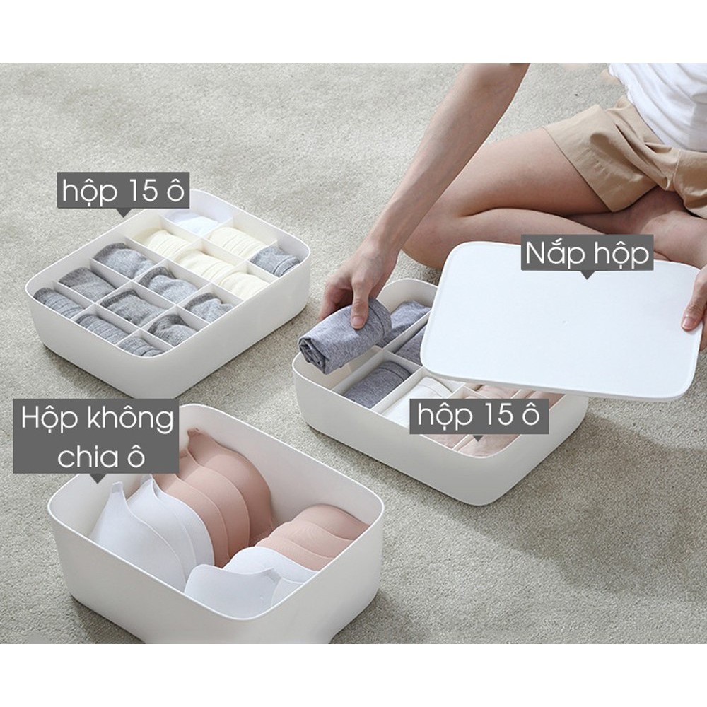 Hộp đựng đồ lót, tất vớ, chia ngăn gọn gàng