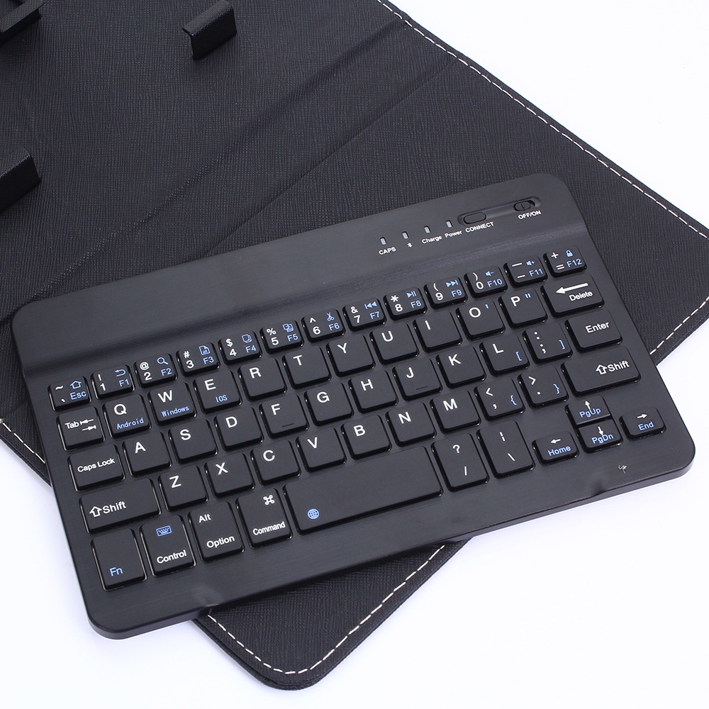 Bao Da PU Kèm Bàn Phím Bluetooth Không Dây 3 Trong 1 Có Nam Châm Cho Điện Thoại 7-inch iOS / Android