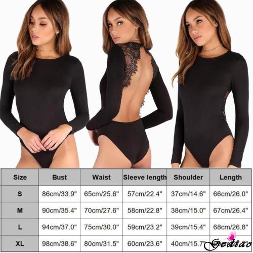 Bodysuit dài tay hở lưng phối ren phong cách quyến rũ dành cho nữ | BigBuy360 - bigbuy360.vn