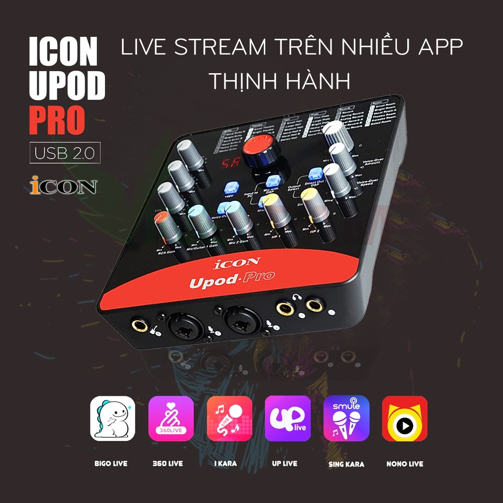 Bộ thu âm thanh livestream card icon upod pro BH 6 tháng đổi mới dc3106