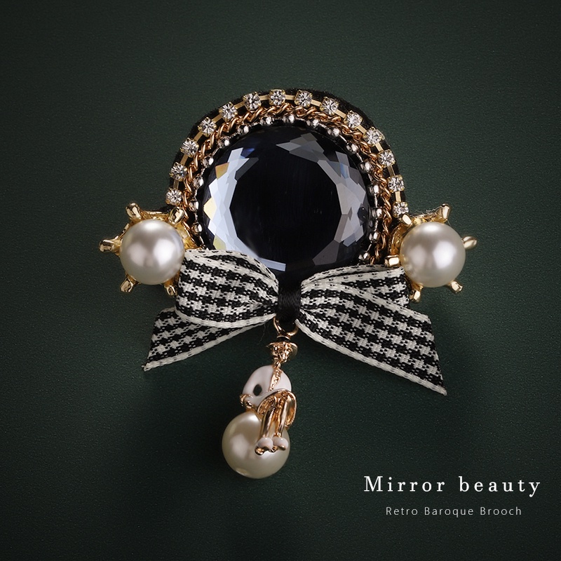 Huy Hiệu Cài Áo Hình Nơ Đính Đá Thời Trang