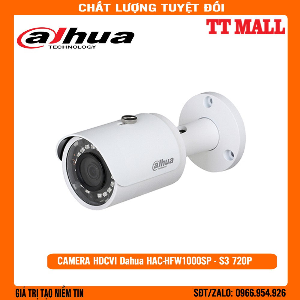 Camera thân HDCVI Dahua HAC-HFW1000SP-S3 Hàng chính hãng bảo hành 2 năm