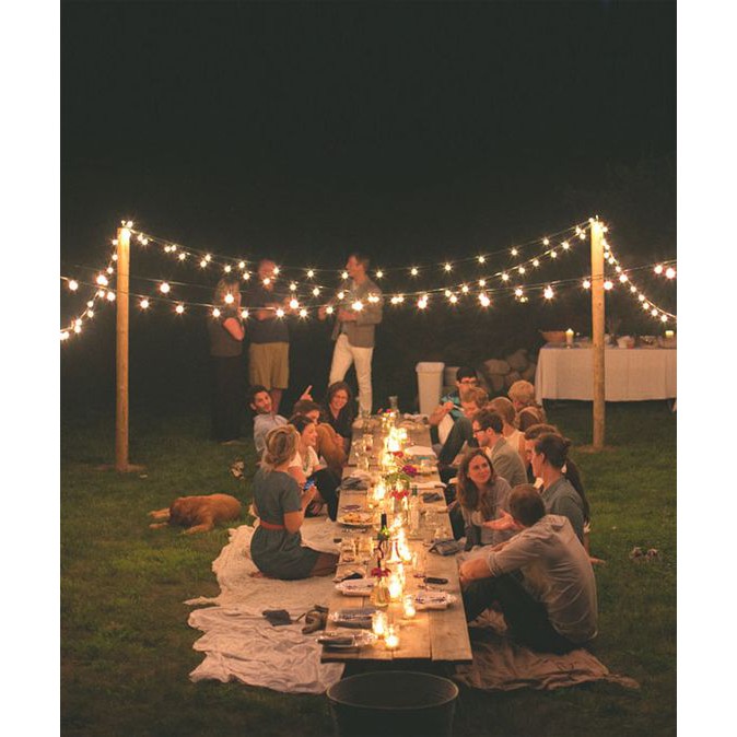 Đèn ngoài trời 5m - 10đui, 10m, 20 đui Dây đui ngoài trời chống nước