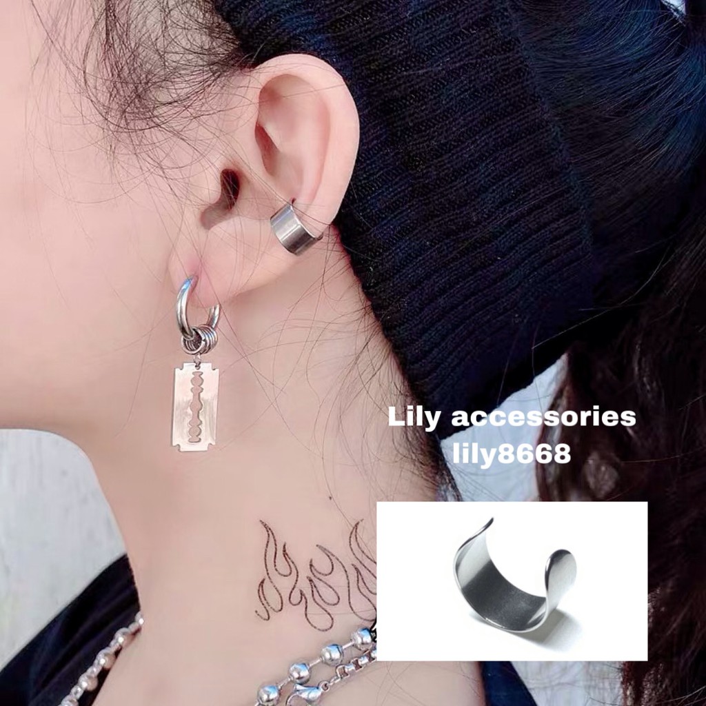 Ear cuff kẹp tai titan trơn cho nam nữ không cần xỏ lỗ không gỉ không đen không dị ứng