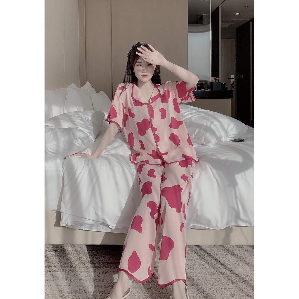[Siêu Hot] Bộ đồ Pijama lụa💖Bộ lụa Cộc Tay Quần Dài chất liệu mát lịm[HÀNG ĐẸP CHUẨN] [ẢNH THẬT +VIDEO] | BigBuy360 - bigbuy360.vn